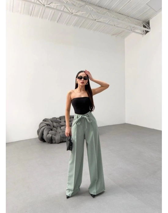 Sante Çi̇zgi̇li̇ Bel Kuşakli Palazzo Pantolon