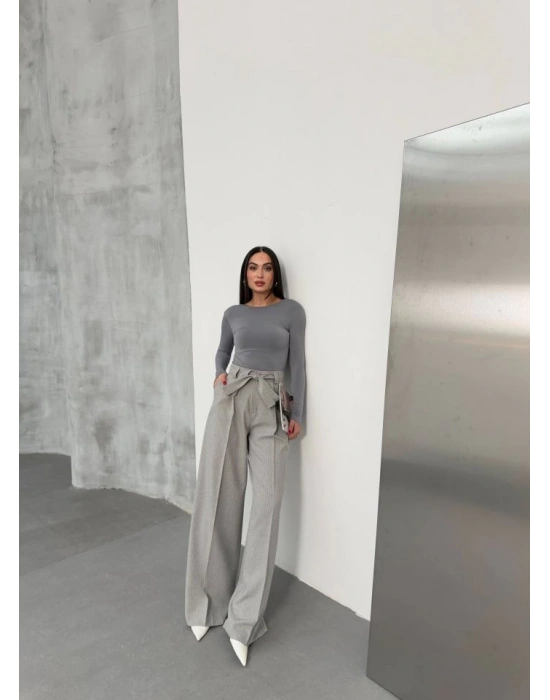 Sante Çi̇zgi̇li̇ Bel Kuşakli Palazzo Pantolon