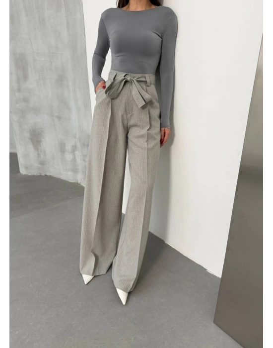 Sante Çi̇zgi̇li̇ Bel Kuşakli Palazzo Pantolon