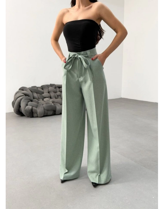 Sante Çi̇zgi̇li̇ Bel Kuşakli Palazzo Pantolon