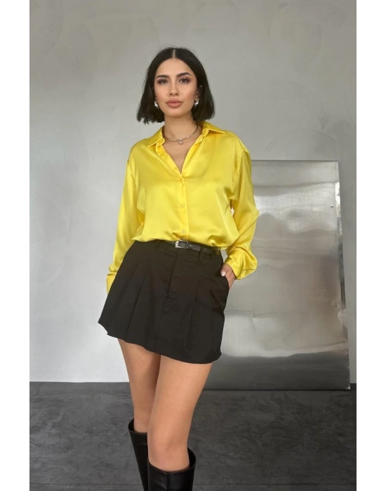 Sarı Saten Gömlek