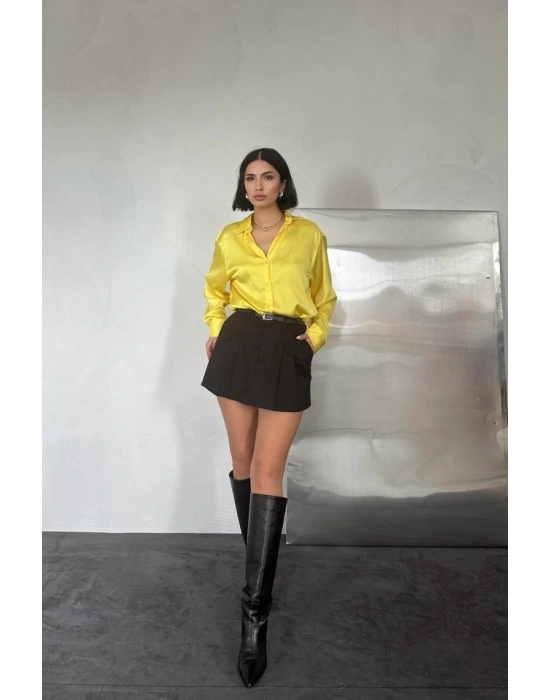 Sarı Saten Gömlek