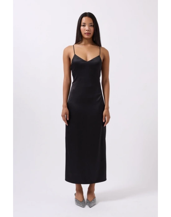 Saten İnce Asklı Elbise