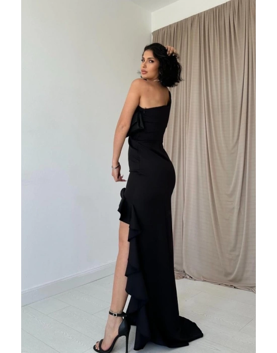 iyah Yırtmaçlı Volanlı Elbise