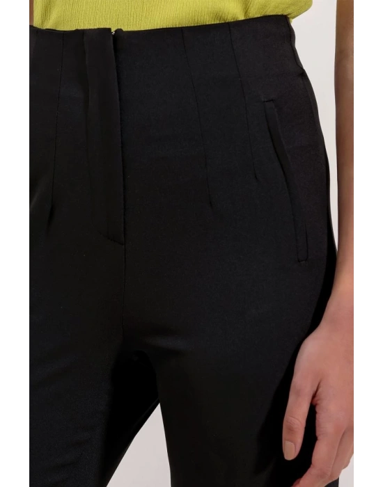 Siyah Yüksek Bel Kumaş Pantolon 6650