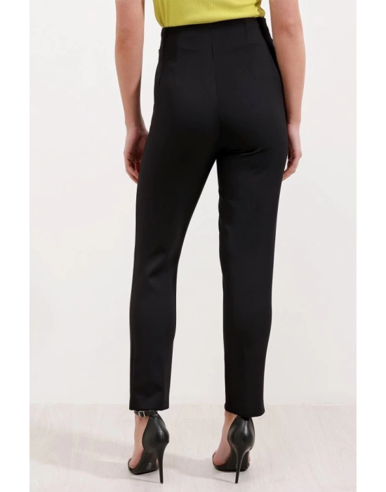 Siyah Yüksek Bel Kumaş Pantolon 6650