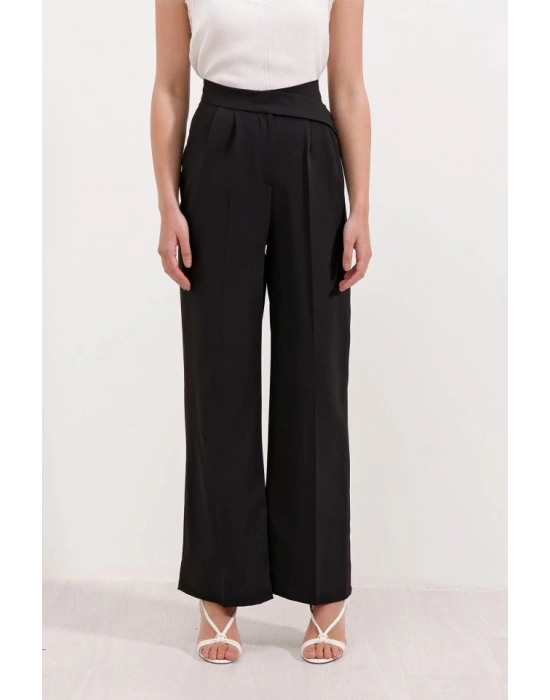 Siyah Yüksek Bel Palazzo Pantolon 6646
