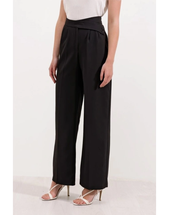 Siyah Yüksek Bel Palazzo Pantolon 6646