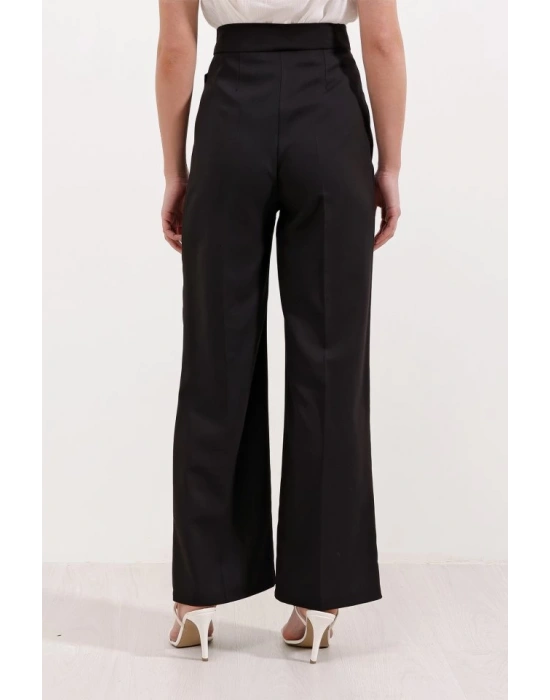 Siyah Yüksek Bel Palazzo Pantolon 6646