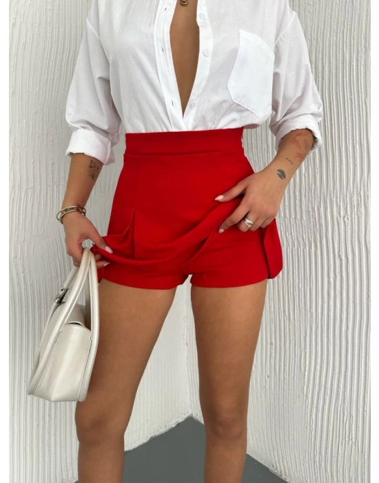 Şortlu Etek  Kırmızı