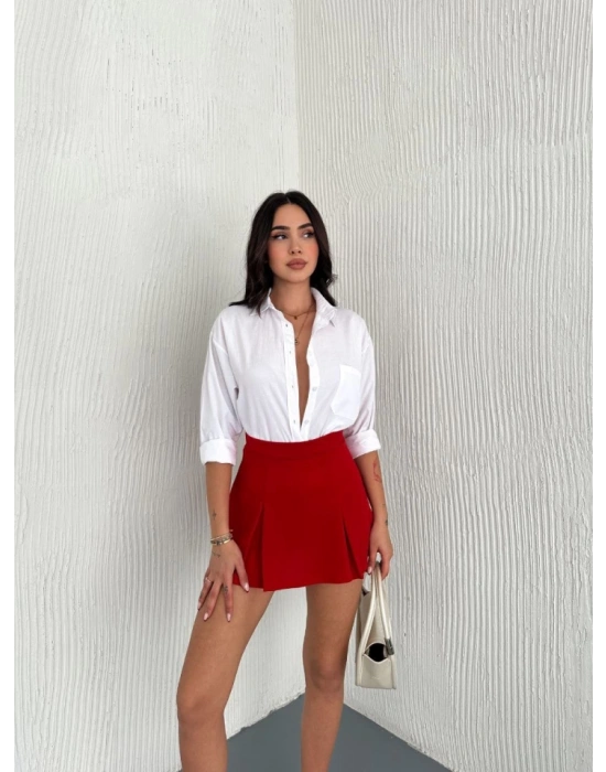Şortlu Etek  Kırmızı