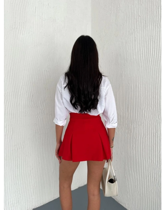Şortlu Etek  Kırmızı