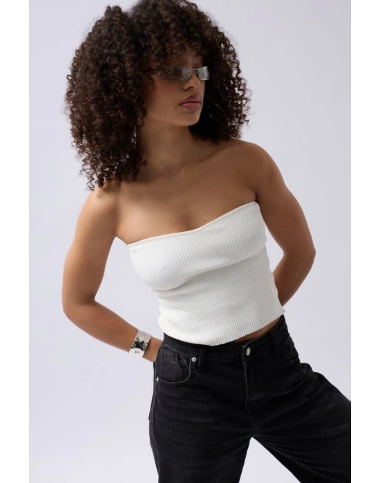 Straplez Dokulu Crop