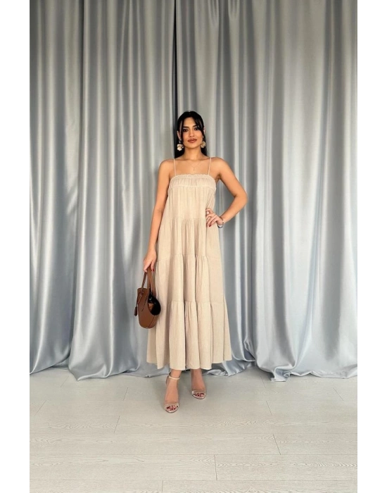 Taş Askılı Parçalı üslin Elbise