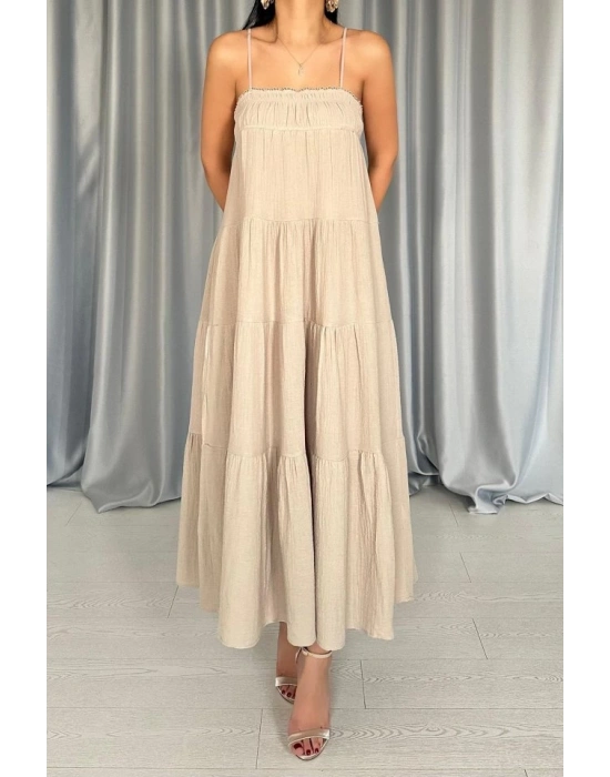 Taş Askılı Parçalı üslin Elbise