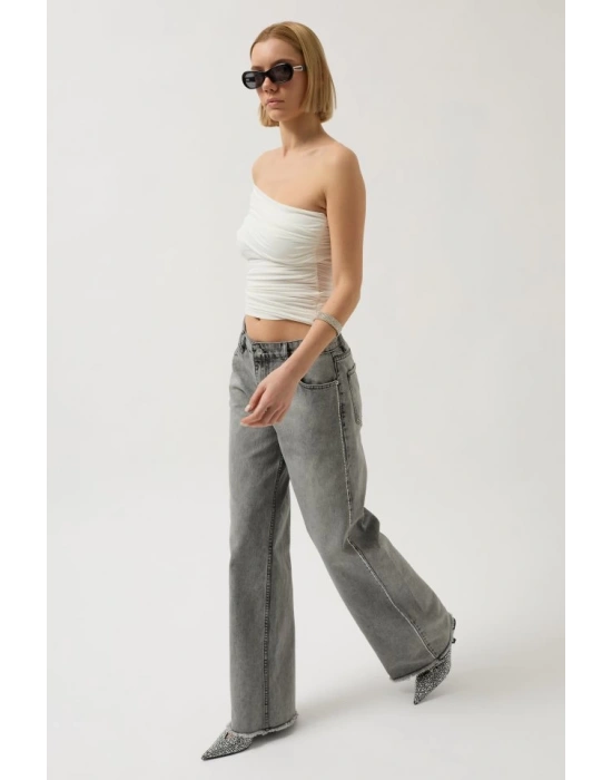 Taş Şerit Detaylı Jean