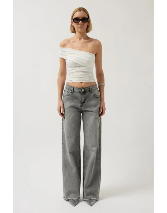 Taş Şerit Detaylı Jean