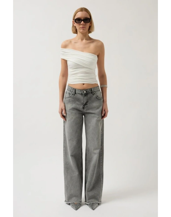 Taş Şerit Detaylı Jean