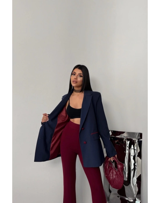 TASARI CEKET KAPLAA DÜĞELİ  Lacivert