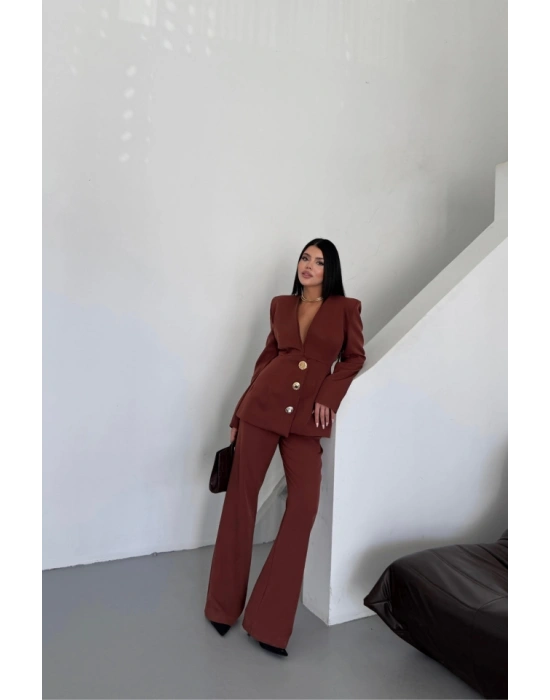 TASARIM CEKETPANTOON TAKIM META DÜĞME DETAYI  Kahverengi