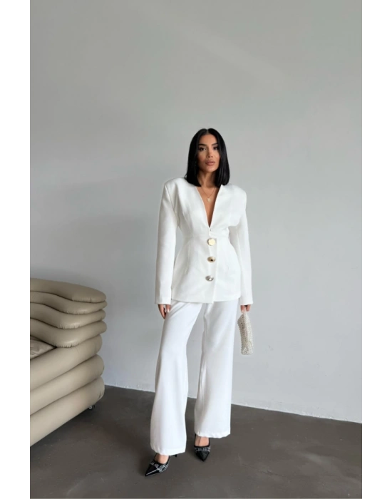 TASARIM CEKETPANTOON TAKIM META DÜĞME DETAYI  Beyaz