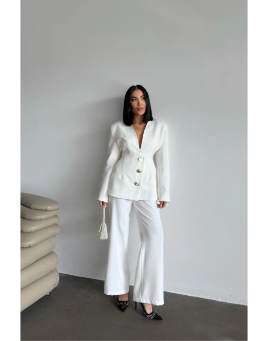 TASARIM CEKETPANTOON TAKIM META DÜĞME DETAYI  Beyaz