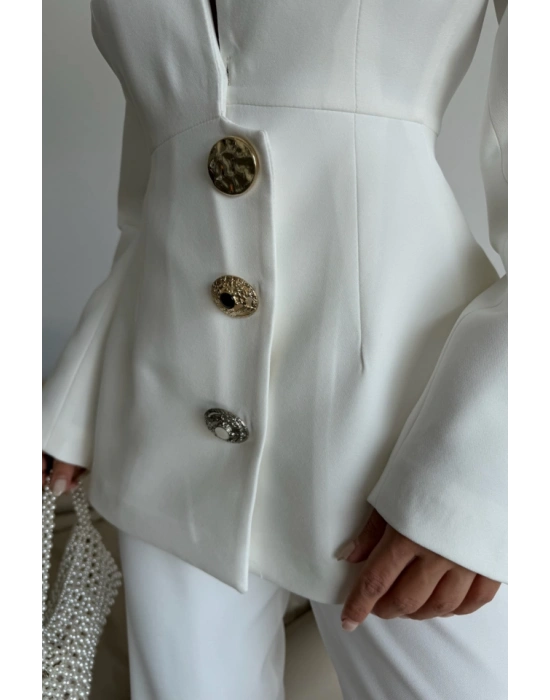 TASARIM CEKETPANTOON TAKIM META DÜĞME DETAYI  Beyaz