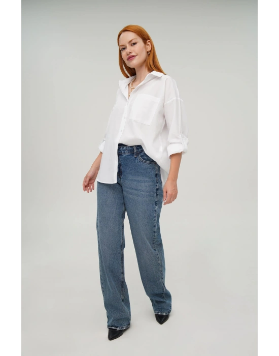 Tek Cepli Ekru Gömlek