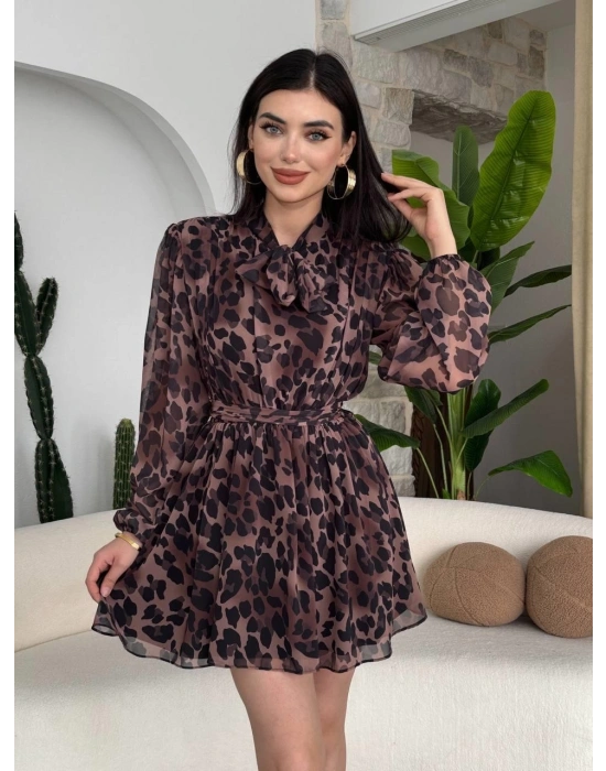 Tepa Fiyonk Detay Elbise