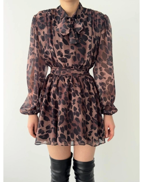 Tepa Fiyonk Detay Elbise