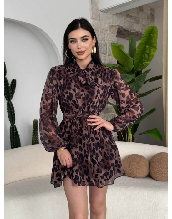 Tepa Fiyonk Detay Elbise