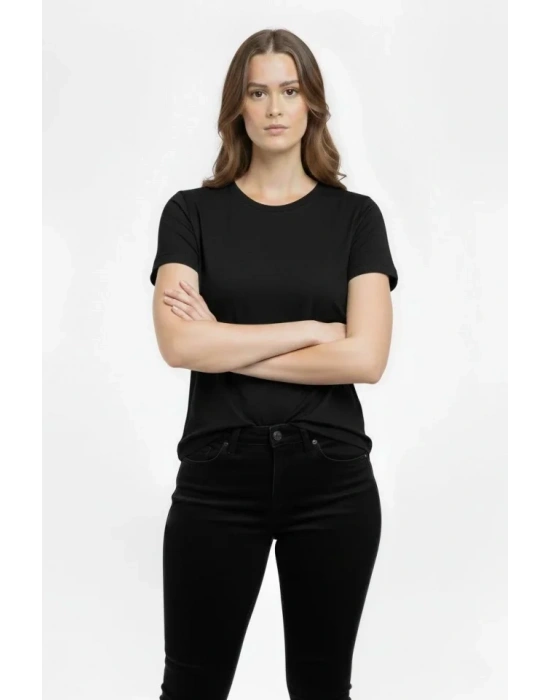 Thirt Bisiklet Yaka lim Fit ikralı Tişört Günlük Basic Body  iyah