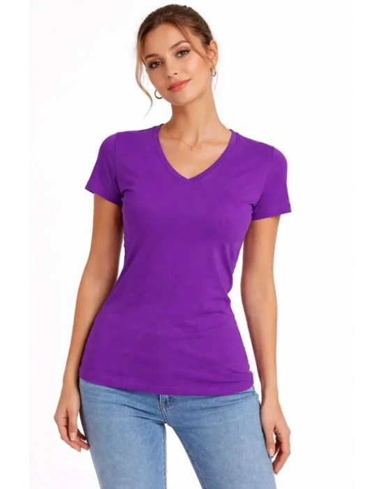 Thirt V Yaka lim Fit ikralı Tişört Günlük Basic Body  or