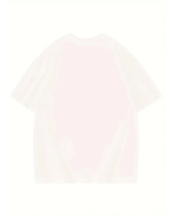 Thousand Baskılı Oversize Bisiklet Yaka Tshirt  Beyaz