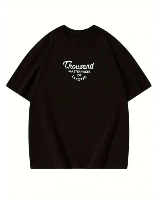 Thousand Baskılı Oversize Bisiklet Yaka Tshirt  iyah