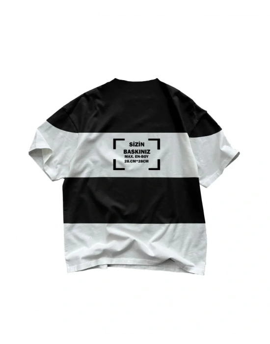 Tişört Tasarla Çizgili  Beyaziyah