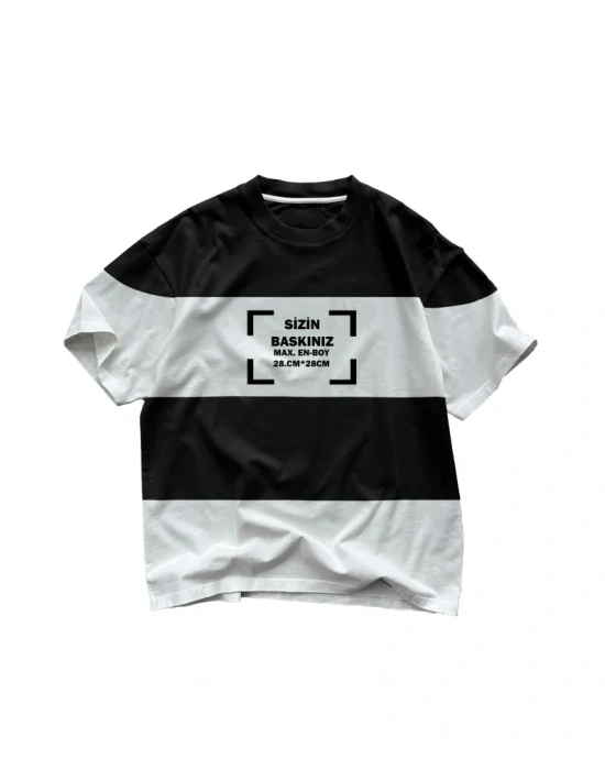 Tişört Tasarla Çizgili  Beyaziyah