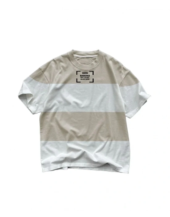 Tişört Tasarla Çizgili  Beyaziyah
