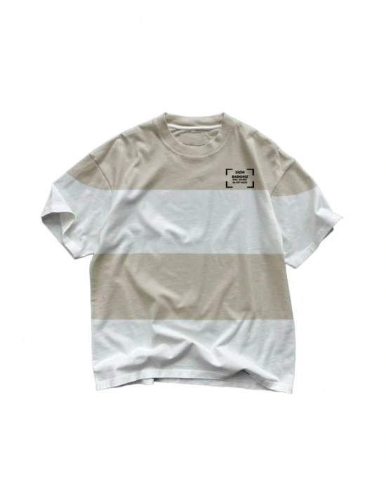 Tişört Tasarla Çizgili  Beyaziyah