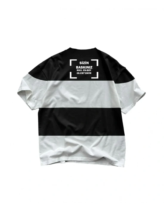 Tişört Tasarla Çizgili  Beyaziyah