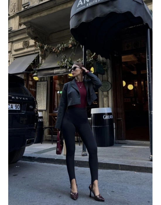 Toparlayıcı Füzo Tayt ikralı Ayak Detaylı  iyah