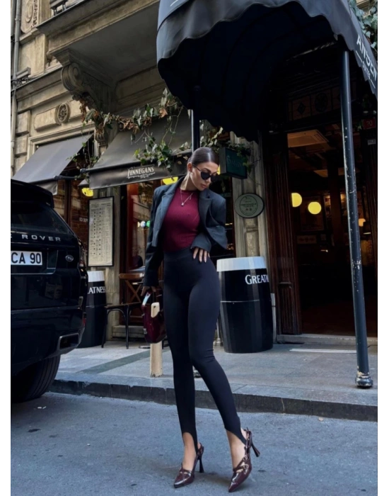 Toparlayıcı Füzo Tayt ikralı Ayak Detaylı  iyah