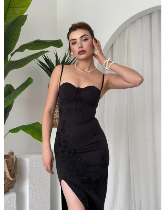 Stor Gül Detaylı Elbise