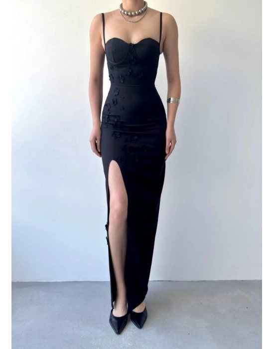 Stor Gül Detaylı Elbise