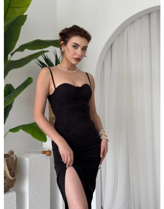 Stor Gül Detaylı Elbise