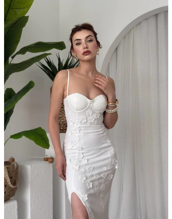 Stor Gül Detaylı Elbise