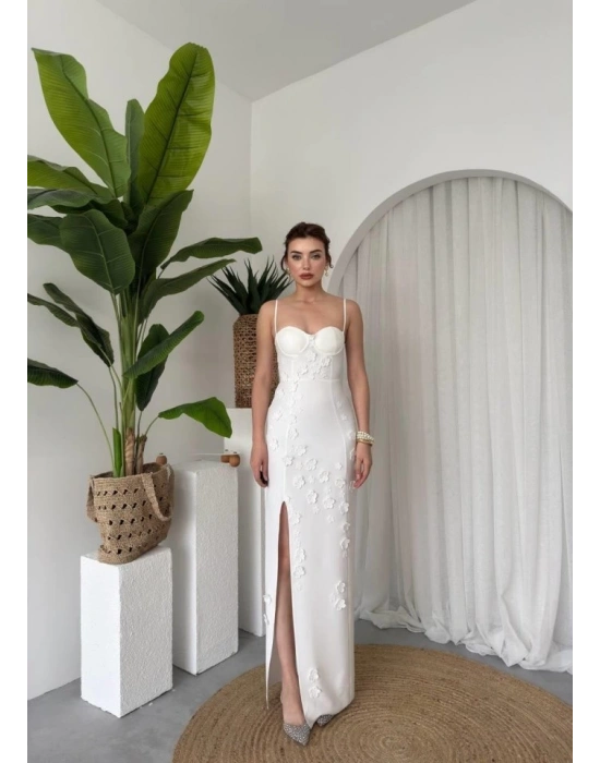 Stor Gül Detaylı Elbise