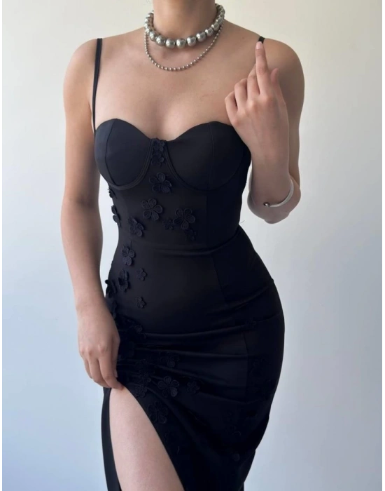 Stor Gül Detaylı Elbise