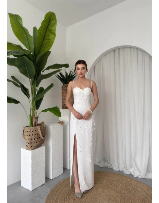 Stor Gül Detaylı Elbise