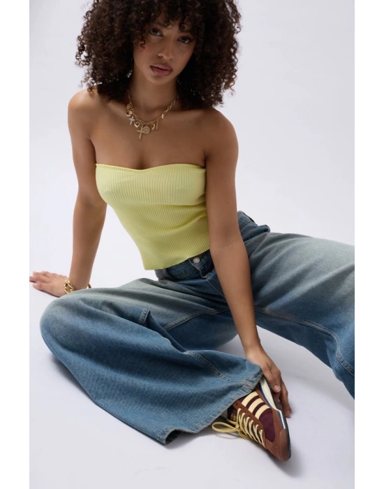 Straplez Dokulu Crop